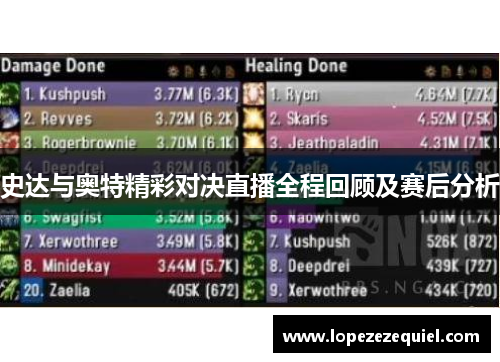 史达与奥特精彩对决直播全程回顾及赛后分析